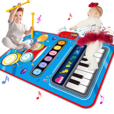 Baby Toys For 1 Year Old Baby Musical Mat Toddler Toys Age 12 3 In 1 Piano Drum Babies Play Mat Baby Music Toy 1218 Months Ba