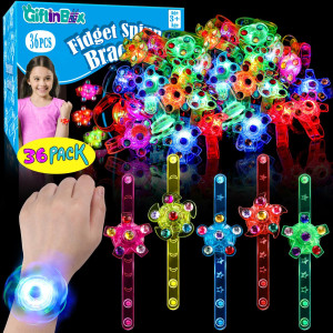 36 Pack Led Light Up Fidget Spinner Wristbands Party Favors For Kids 48 812 Glow In Party Supplies Return Gifts For Kids Bir