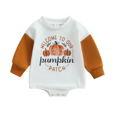 Fybitbo Baby Halloween Outfit Girl Boy Pumpkin Romper Sweatshirt Onesie Long Sleeve Bodysuit Top Fall Winter Outfit 1218 Month