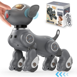 Vatos Robot Dog Toy For Kids Voice 24Ghz Remote Control Robot Pet With Interactive Touch Sensors Over 20 Responses Progra