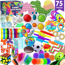 75 Pcs Fidget Toys Kids Pack Pinata Stuffers Party Favors Classroom Stress Relief Prizes Treasure Chest Goodie Bag Rewards