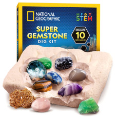 National Geographic Gemstone Dig Kit Dig Up 10 Real Gemstones And Crystals Science Kit For Kids Gem Digging Kit Gift For Gi