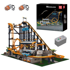 Mould King Roller Coaster Set 3238 Pieces Amusement Park Loop Coaster Model Building Blocks For Adults Moc Clamp Building Bloc