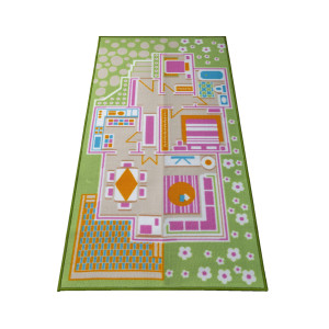 Kids Carpet Playmat Rug Play Time Fun House Great For Playing With Dolls Mini People Figures Cars Toys Play Safe Have Fun