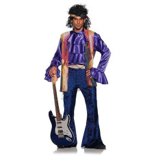 Underwraps 60S 1970S Halloween Costumes - Adult Men Womens Hippie Disco Outfits, Disco Costume Jimmy Rock N Roll Purple Hippy (70S Rockstar, Xx-Large 54-56)