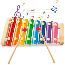 Lovestown Wooden Xylophone For Kids Children Xylophone Toy With 2 Child Safe Mallets 8 Diatonic Keys Musical Instruments For To