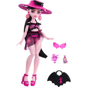 Monster High Scareadise Island Draculaura Doll With Swimsuit Sarong Beach Accessories Like Hat Sunscreen Tote