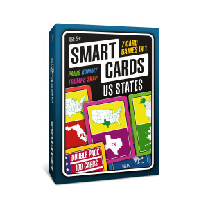 Smart Cards Us States 7 Games In 1 Pairs Snap Trumps Rummy Quiz Learn Facts Travel Game Gift Stocking Stuffer 100 Car