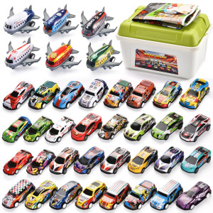 Xitalaxu Pack Pull Back Cars Toy For Kids With Storage Box Mini Vehicles Party Favor Race Cars Toys Gifts For Boys Girls Toddler