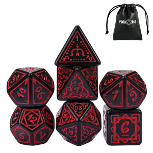 Poludie Dnd Dice Set Dd Polyhedral Dice 7 Pcs Druid Dice With Leather Dice Bag For Dungeons And Dragons Role Playing Dice Ga