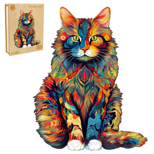 Woodbests Wooden Jigsaw Puzzle For Adults Maine Coon Cat Puzzle Xl 620Pcs 236X189 Beautiful Wooden Box Puzzle Wood Uni