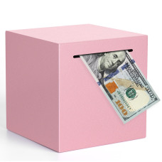 Adults Piggy Bank Must Break To Open Unbreakable Stainless Steel Piggy Bank For Adults Metal Savings Box For Cash Saving Pink