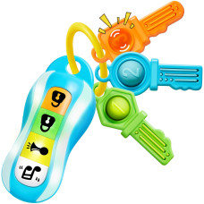 Joyin Baby Car Keys Teether Toddlers Sensory Learning Toy Wmusic Lights Musical Baby Toys 6 To 12 Months For Travel Bir