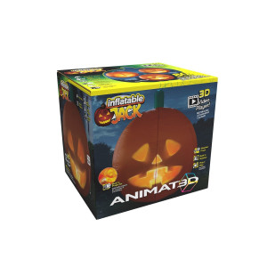 Animat3D Inflatable Jabberin Jack 5 Foot Tall Talking Animated Pumpkin With Built In Projector Speaker Plugn Play