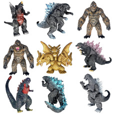 Twcare Set Of 9 Godzilla Vs Kong Toys King Of The Monsters Dinosaur Figures Cake Toppers Pack