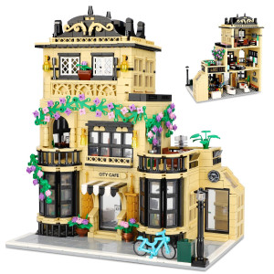 City Coffee Shop Building Blocks Set Compatible With Lego Modular Architecture Threestory House Building Blocks For Adult 14