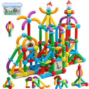 Tokblok Magnetic Building Blocks For Boys And Girls 132Pcs Creative Magnetic Sticks And Balls Stem Construction Toys For Kids T