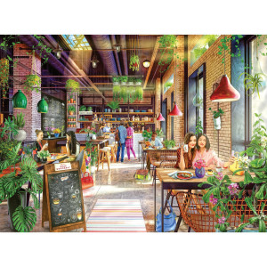 Roseart My Happy Place Neighborhood Cafe 750 Piece Jigsaw Puzzle For Adults