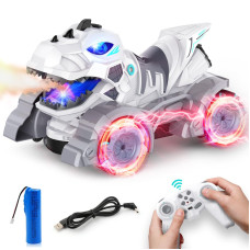 Remote Control Cars Dinosaur Trucks 24 Ghz Rechargeable Rc Cars Dinosaur Toys For Boys Kids Age 47 812 With Light Sound Spra