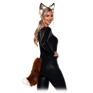 Underwraps Deluxe Fox Tail And Ears - Adult Halloween Costume Accessory, Cute Versatile Furry Costume Accessories (Deluxe Fox Tail And Ears Set, Os)