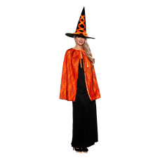 Witch cape and Hat Adult costume Set Orange