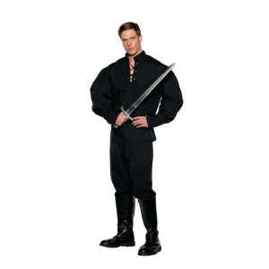 Underwraps Medieval Thrones Men Shirt - Renaissance Faire Costume Men Knight Black Renaissance Shirt, Cosplay Adult Accessory (Ren Shirt Black, Xx-Large 54-56)