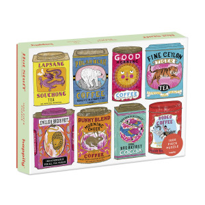 Hot Stuff 1000 Piece Jigsaw Puzzle For Adults From Happily Featuring An Illustrations Of Vintage Coffee Tea Tins By Charlot