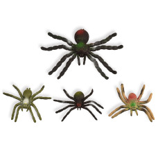 Bohs Jiggly Spider Mom And Spiderlings Stretch Squeeze 4Piece Rubber Realistic Big Soft Halloween Squishy Toy Prank B