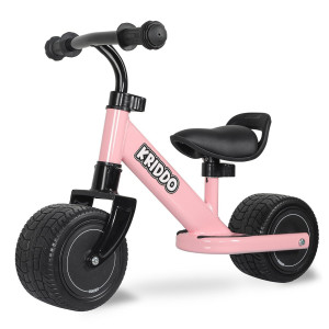 Kriddo Baby Balance Bike Mini Cruiser Design With Wide Pu Wheels For 13 Year Olds Ideal First Birthday Gift And Baby Toy Pink