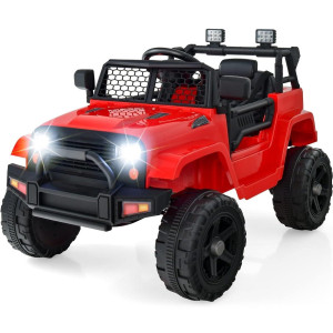 Olakids Kids Ride On Truck 12V Electric Vehicle Jeep Car With Remote Control Toddlers Battery Powered Toy With 2 Speeds Sprin