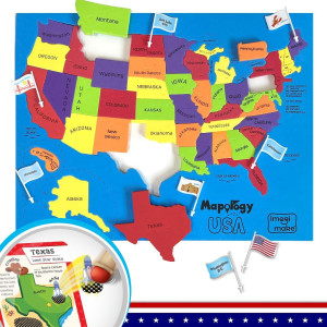 Imagimake Mapology United States Flash Card Puzzle With Flags Country Capitals Educational Toys For Kids Ages 58 Learn Ge