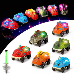 Save Unicorn Tracks Cars Replacement Only Dino Track Cars For Tracks Glow In The Dark Car Tracks Accessories With 3 Flashing L