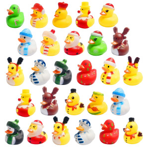 27 Pcs Christmas Rubber Ducks Baby Showers Accessories Jeep Bath Toys For Kids Christmas Party Favors Gift Exchange Christmas St