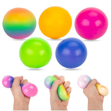 Lovestown 5Pcs Stress Relief Balls Color Changing Stress Balls Sensory Stress Squeeze Balls For Kids Adults Easter Basket Stuff