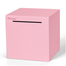 Hicocool Piggy Bank For Adults Must Break To Open Stainless Steel Money Saving Box Pink Palm Size