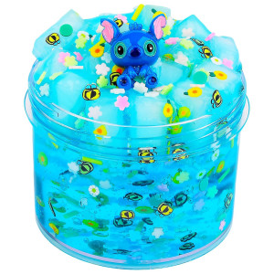 Blue Jelly Cube Crunchy Slime Soft Nonstick Clear Crystal Slime Stress Relief Toy For Girls And Boys For Kids Party Favors G