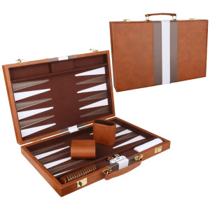 Backgammon Set Classic Board Game With Premium Leather Case Portable Travel Strategy Backgammon Game Set For Adults Kids 1