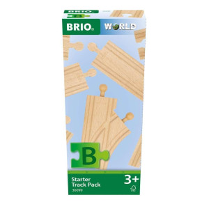 Brio World 36099 Starter Track Pack 12Piece Wooden Train Track Set For Kids Aged 3 Years Up