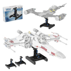 2 Pack Display For Lego Xwing Fighter 75301 Building Kits Bracket For Lego Mando N1 Fighter 75325 Multifunctional Stand Fo