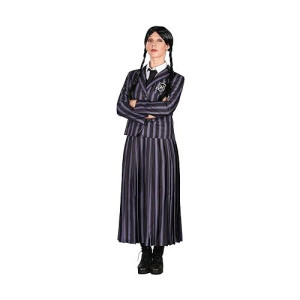 Wednesday Inspired gothic girl School Uniform Adult costume X-Small