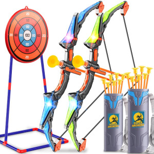 Bigdream Bow And Arrow Set For Kids Bow And Arrow Toys For 5 6 7 8 9 10 11 12 13 14 Year Old Kids Boys Girls 2 Pack Led Archer