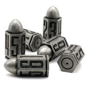 Fonvgogo Bullet Metal Dice Set 6 Pcs D6 Dice 6 Sided Die Great For Dnd Rpg Warhammer Dungeons And Dragons Dice Collectors Weste