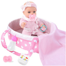 12 Inch Baby Doll Playset With Dolls Clothes And Accessories First Baby Dolls For Toddlers 3 Years And Up Includes Bassinet Bed