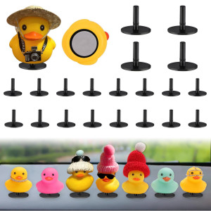 Yibeico 20Pcs Duck Plug Rubber Duck Mount Flock Locker Rubber Duck Holder Dashboard For Jeep Dash Fixed Display Gift For Je