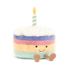 Jellycat Amuseables Rainbow Birthday Cake Food Plush Large