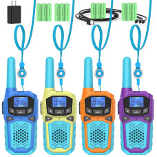 Walkie Talkies For Kids 4 Pack Rechargeable Walkie Talky Long Range For Adults Handheld Two Way Radios Outdoor Toys For Boys Gi