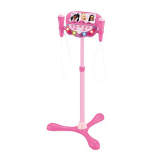 Lexibook Barbie S160Bb Light Up Speaker On Stand For Kids Music Game Height Adjustable Light Effects 2 Microphones Included