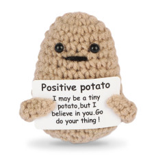 Jelutar Mini Funny Positive Potato 3 Inch Knitted Doll With Positive Card For Cheer Up Gifts And Party Decorations Cute Positi