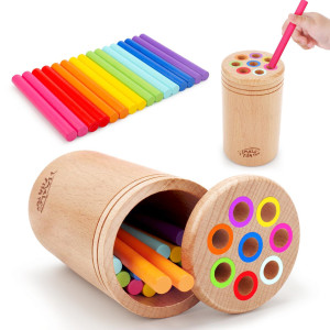 Montessori Toys For 13 Year Old Wooden Learning Color Sorting Toys For Toddlers Age 1 2 3 Fine Motor Developmental Infants Se