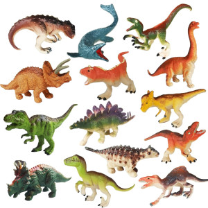 14 Pcs Figures Toys Realistic Mini Dinosaurs Animal Figurines Plastic Learning Educational Playset Animal Themed Party Supplies